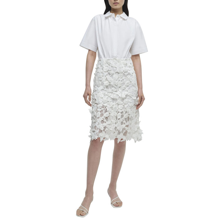 Colette Combo Applique Short Sleeve Midi Dress image number null