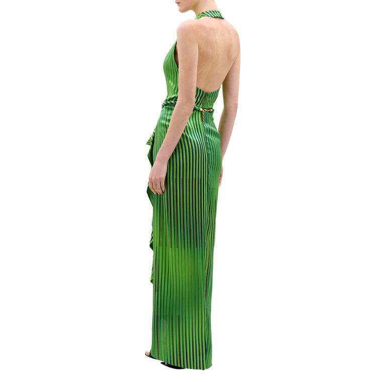 Gypsy Halterneck Belted Silk Midi Dress image number null