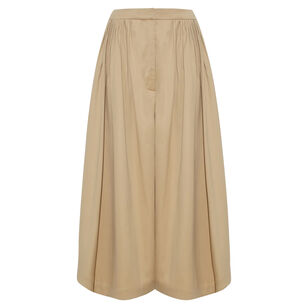 Athena Voluminous Cropped Pant In Cotton Twill