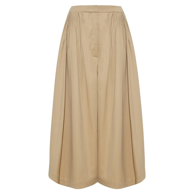 Athena Voluminous Cropped Pant In Cotton Twill image number null
