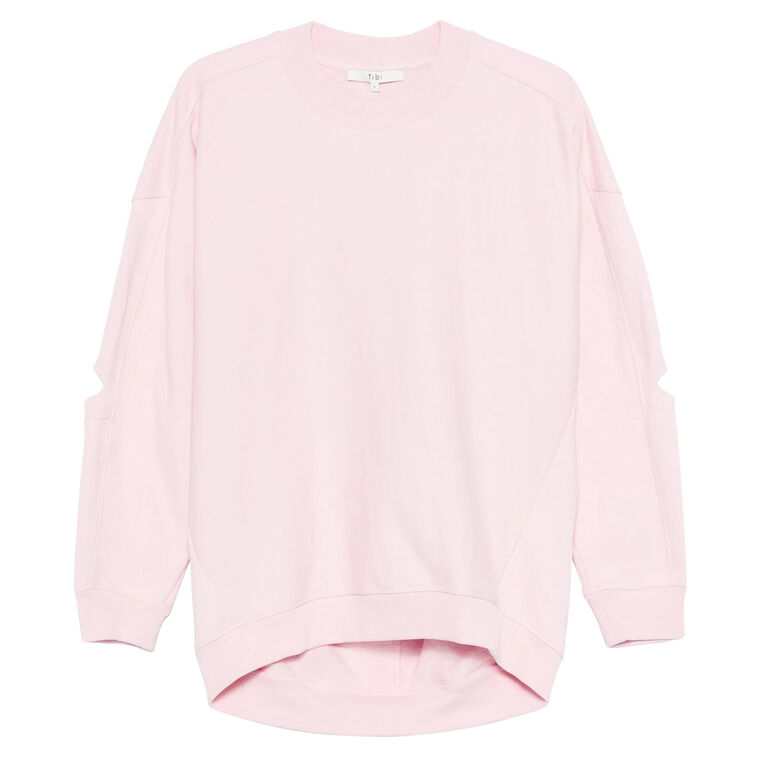 Boiled Wool Crewneck Easy Long Sleeve Pullover image number null