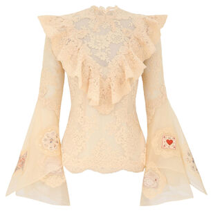 Hypnotic Long Sleeve Patched Lace Top