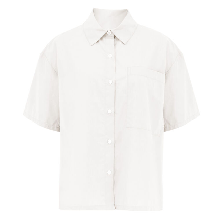 Clark Short Sleeve Split Back Button-Up Top image number null