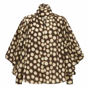 Paula Long Sleeve High Neck Keyhole Blouse