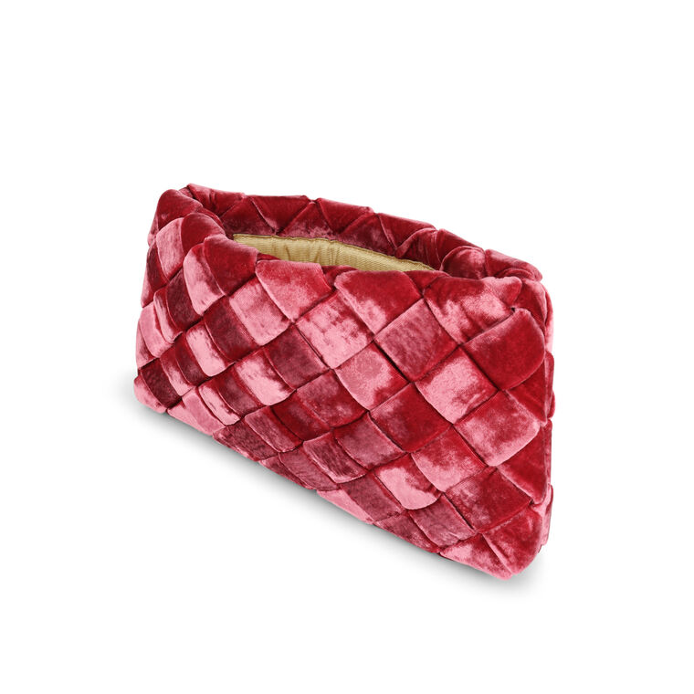 Aviva Woven Velvet Clutch image number null