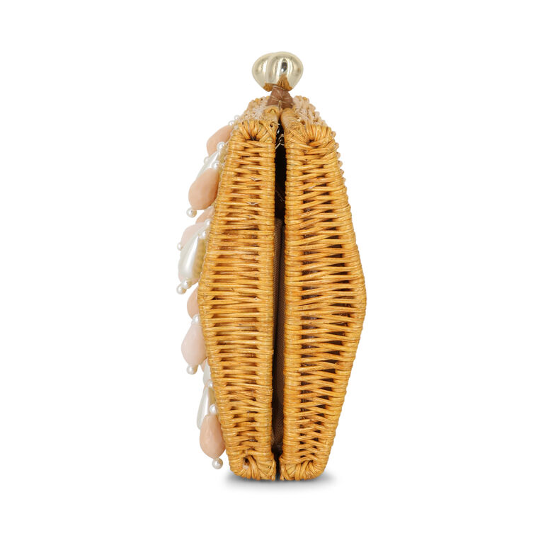 Corina Rain Mother-of-Pearl Wicker Handbag image number null