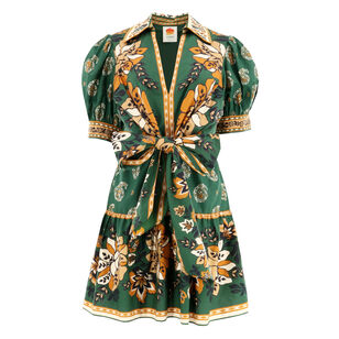 Ayla Short Puff Sleeve Organic Cotton Mini Dress