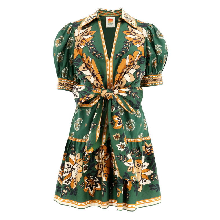 Ayla Short Puff Sleeve Organic Cotton Mini Dress image number null