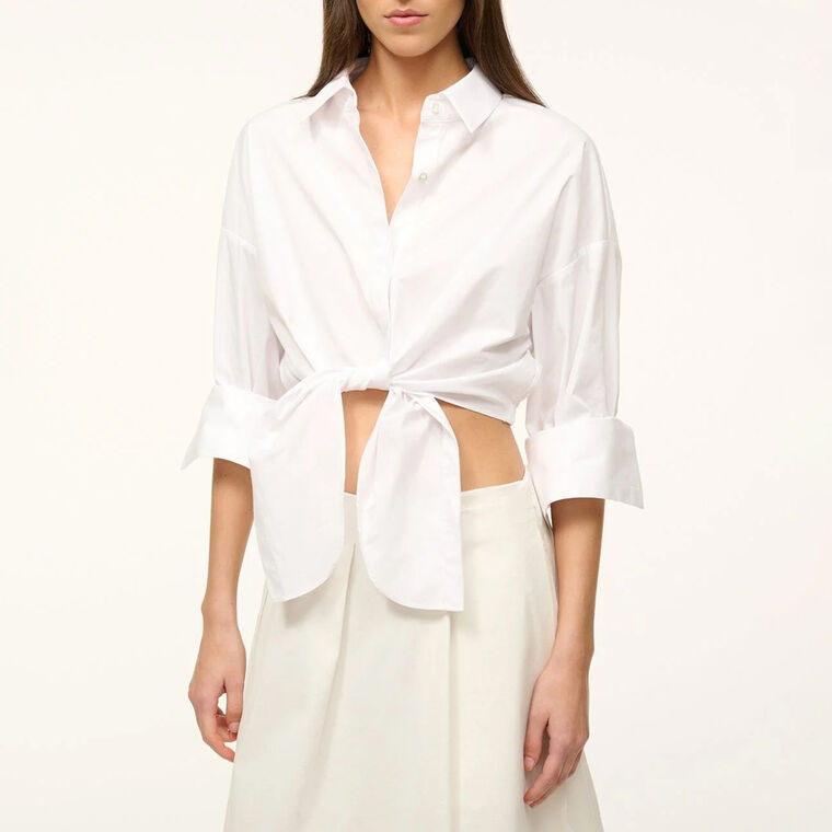 Lisa Poplin Tie Crop Shirt image number null