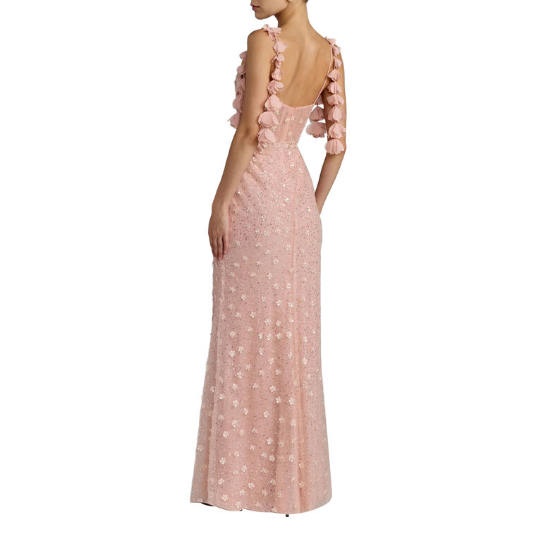 Sweetheart Neck Embellished Gown With Floral Detail image number null