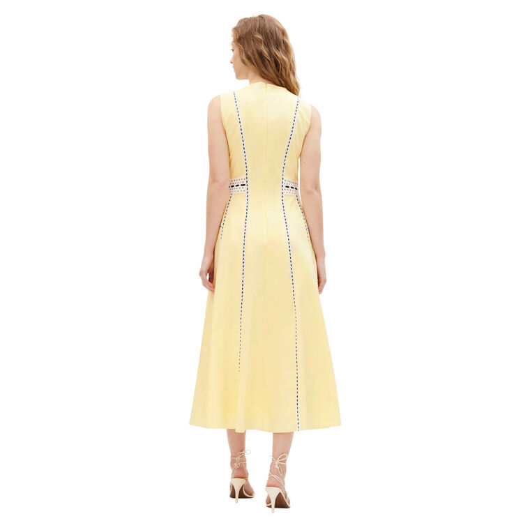 Sloane Sleeveless Cotton Poplin A-Line Midi Dress image number null