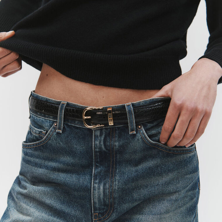 Louise Croc Embossed Belt image number null