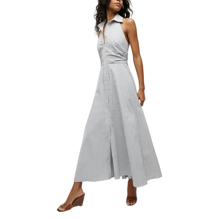 Mackey Seersucker Halter Dress image number null