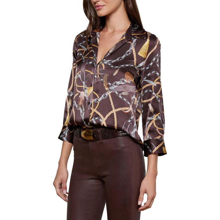 Dani 3/4 Sleeve Silk Blouse image number null