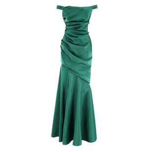 Draped Wrap Silk Faille Gown