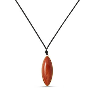 Semi-Precious Dagger Leather Cord Necklace