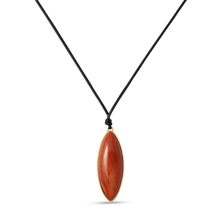 Semi-Precious Dagger Leather Cord Necklace image number null