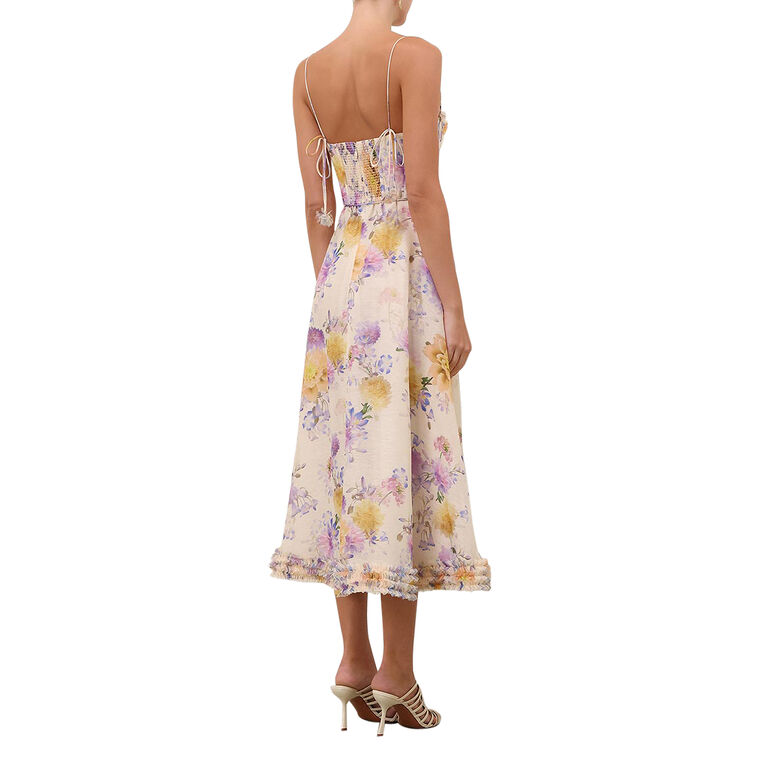 Luna Sleeveless Corset Ruffle Midi Dress image number null