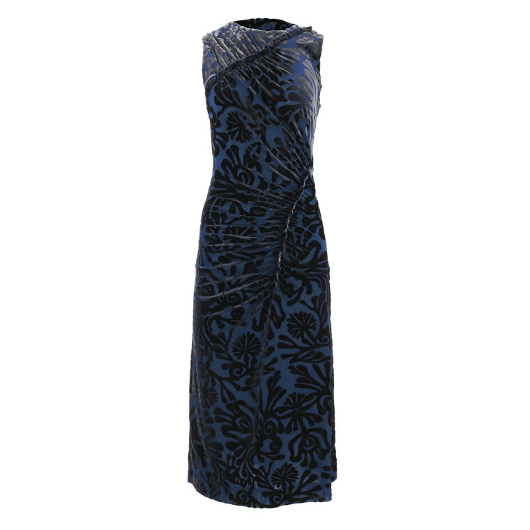 Alia Stretch Velvet Burnout Dress image number null