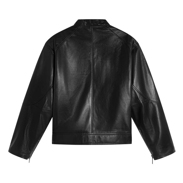 Domenico Leather Bomber Jacket image number null
