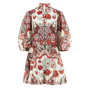 Valencia Balloon Sleeve Belted Mini Dress