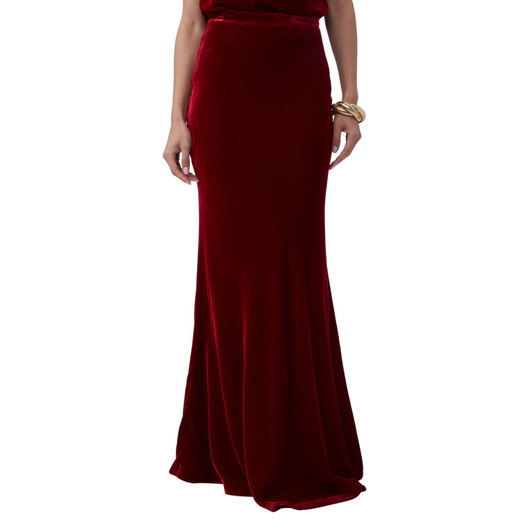 Rabina Velvet Mermaid Maxi Skirt image number null