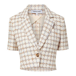 Montenegro Short Sleeve Cropped Tweed Jacket