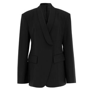 Recycled Tropical Wool Tuxedo Zip Blazer