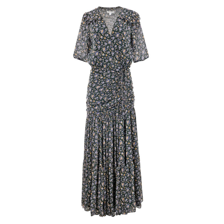 Veronica Beard Mick Floral Short-Sleeve Silk Maxi Dress | Tootsies Veronica Beard Mick Floral Short-Sleeve Silk Maxi Dress | Tootsies