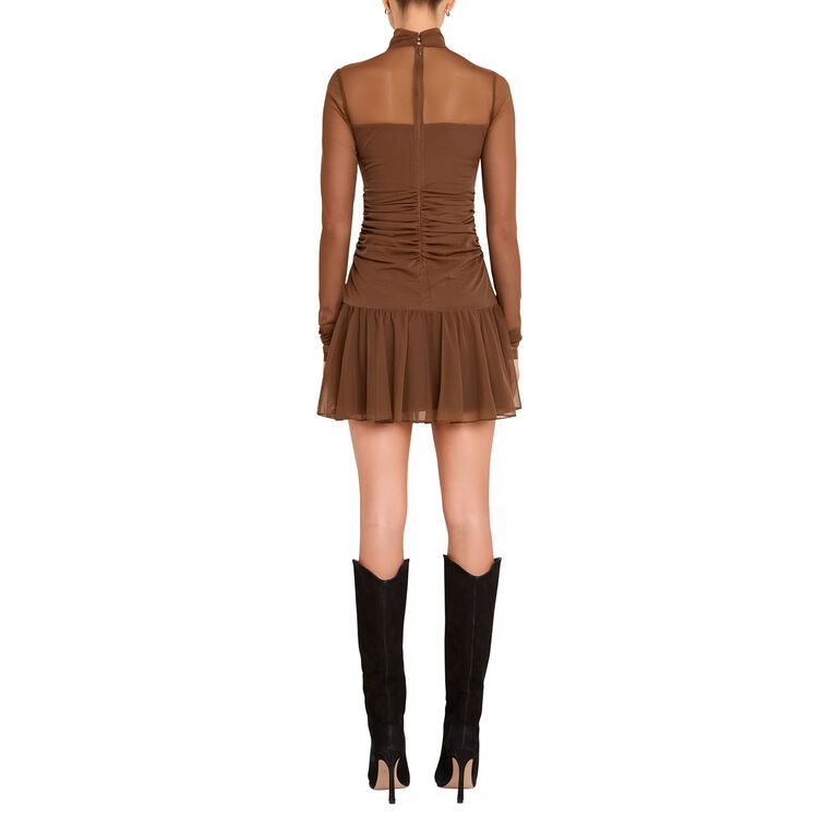 Rumi Long Sleeve Mesh Mini Dress image number null