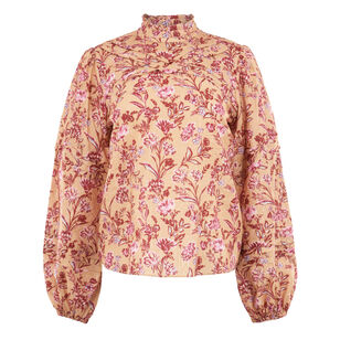 Marlowe Lurex Print Voile Blouse