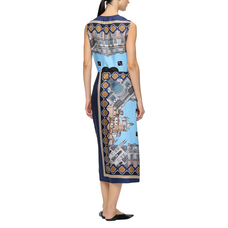 Agnes Sleeveless Printed Wrap Front Midi Dress image number null