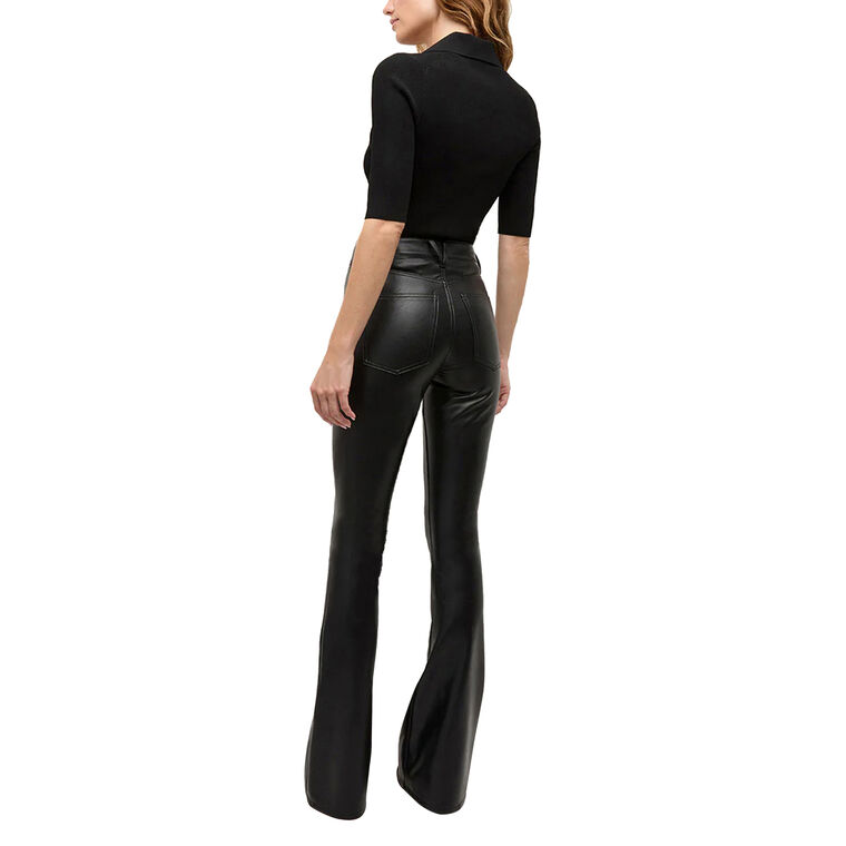 Beverly Vegan Leather Skinny-Flare Pant image number null