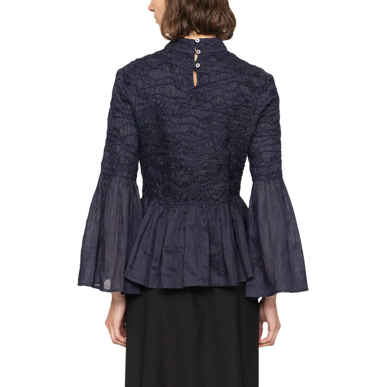 Imogen Soild Long Sleeve Peplum Top image number null