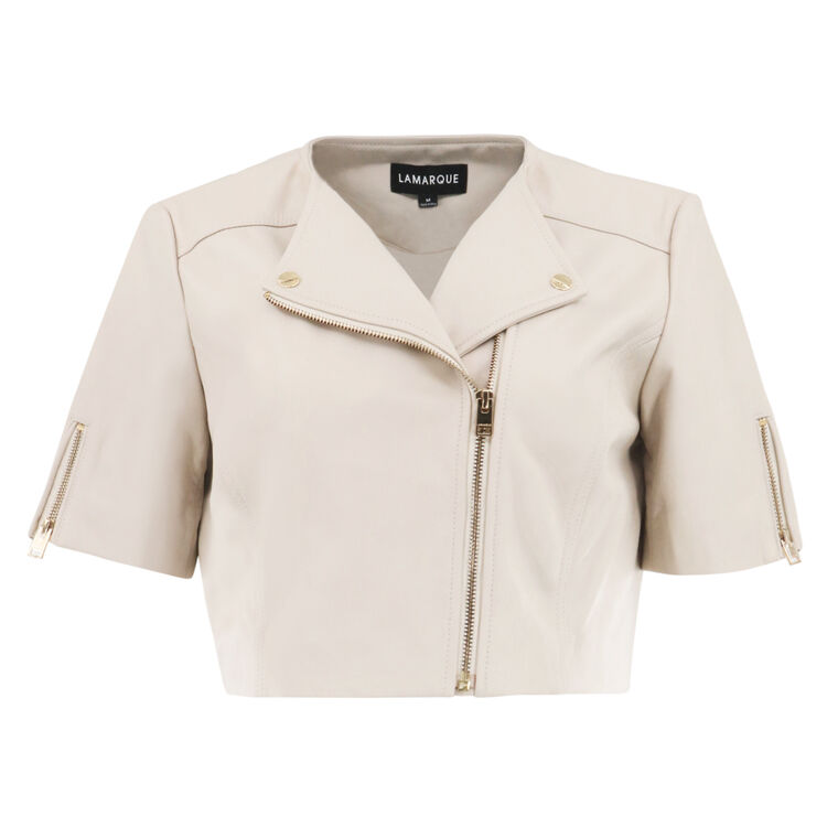 Kirsi Cropped Biker Jacket image number null