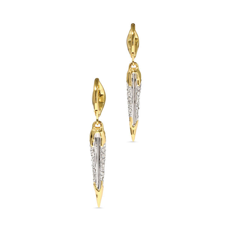 Solanales Gold Crystal Spear Leverback Earrings image number null