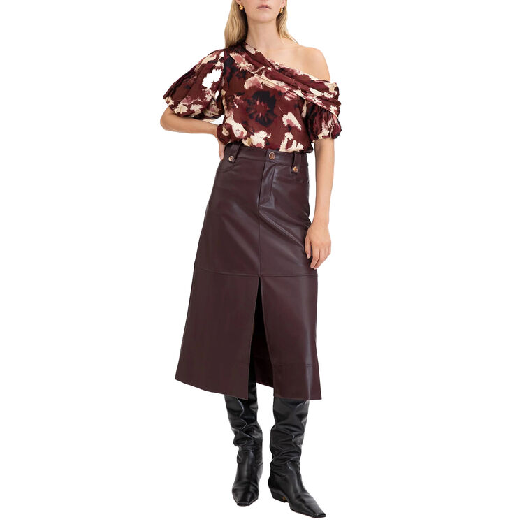 Hudie Vegan Leather Skirt image number null