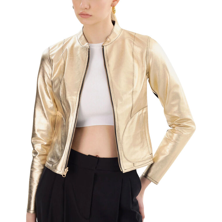 Chapin Reversible Leather Bomber Jacket image number null