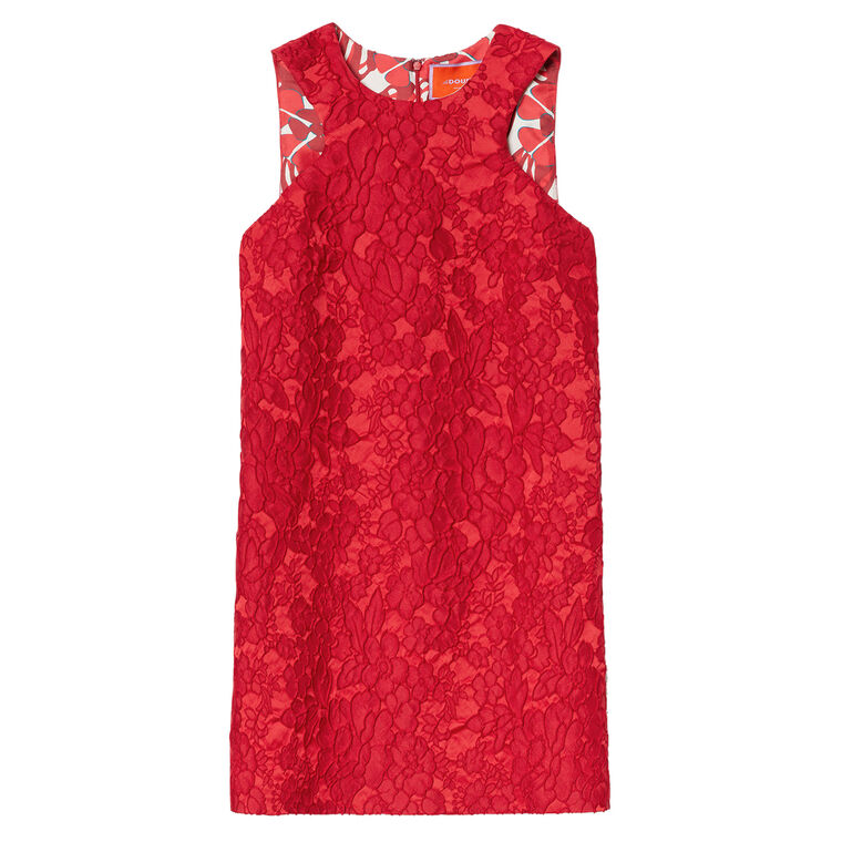 Sleeveless Racer Jacquard Mini Dress image number null