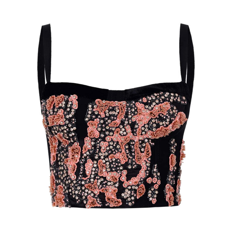 Sleeveless Bejeweled Bustier Top image number null