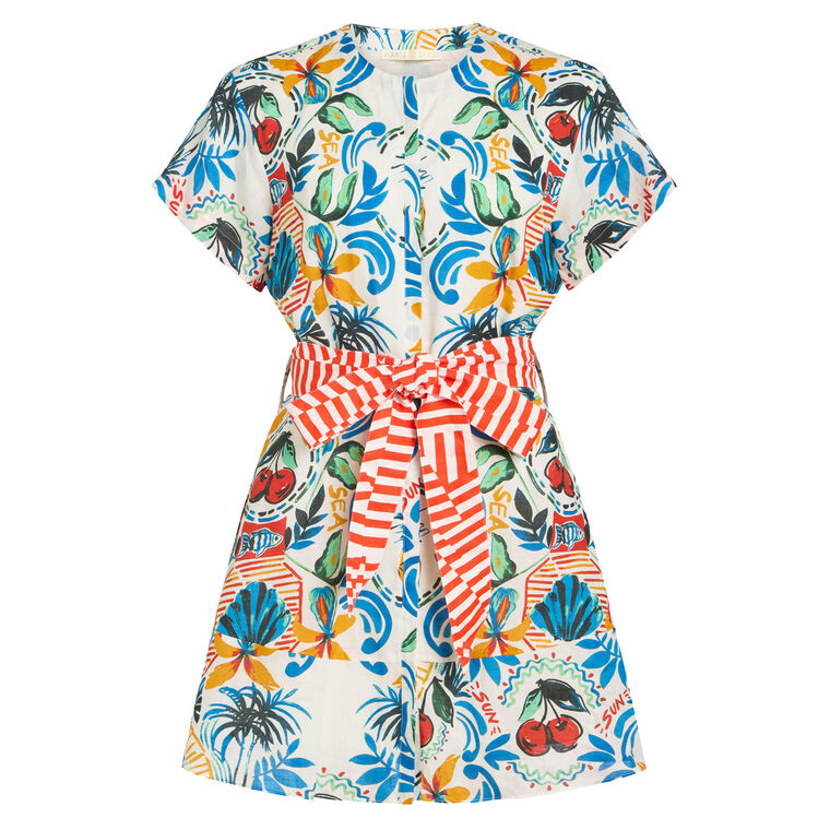Sable Short Sleeve Mini Shirt Dress image number null