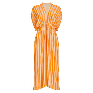 Venus Striped Dolman Sleeve Caftan Dress