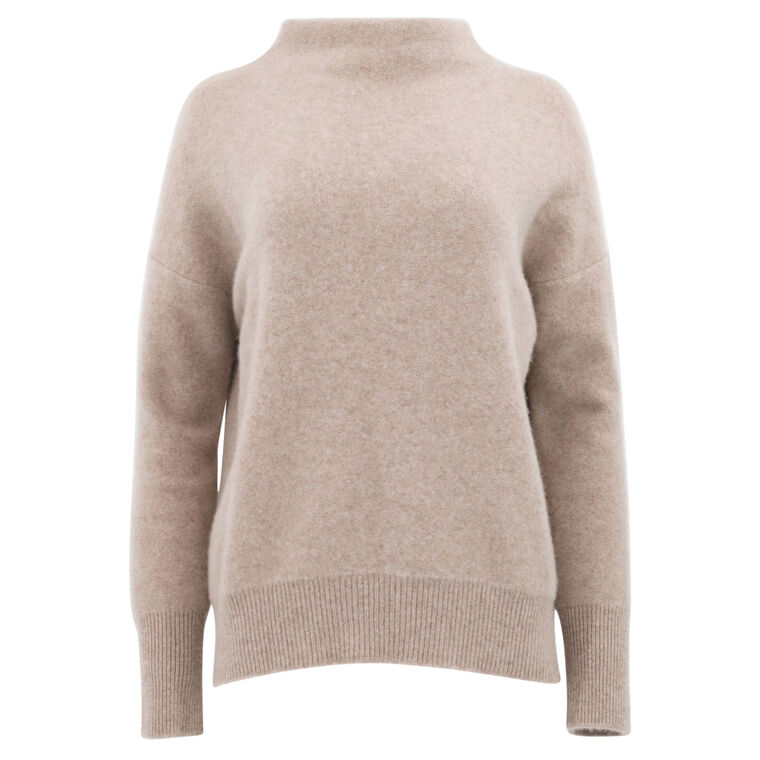 Plush Cashmere Funnel Neck Sweater image number null