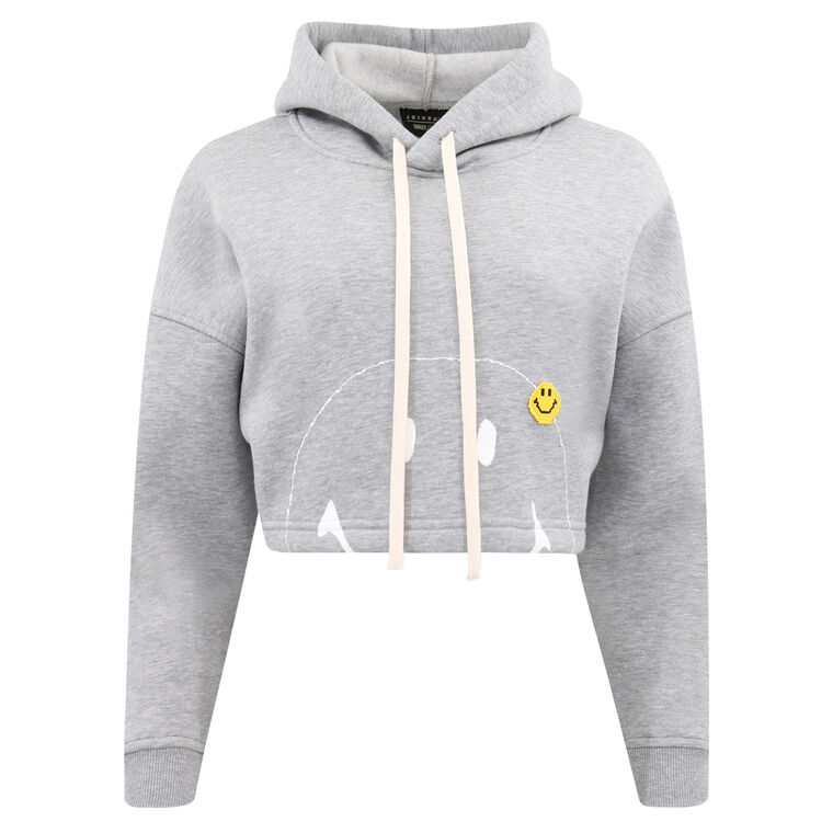 Smiley Crop Hoodie image number null