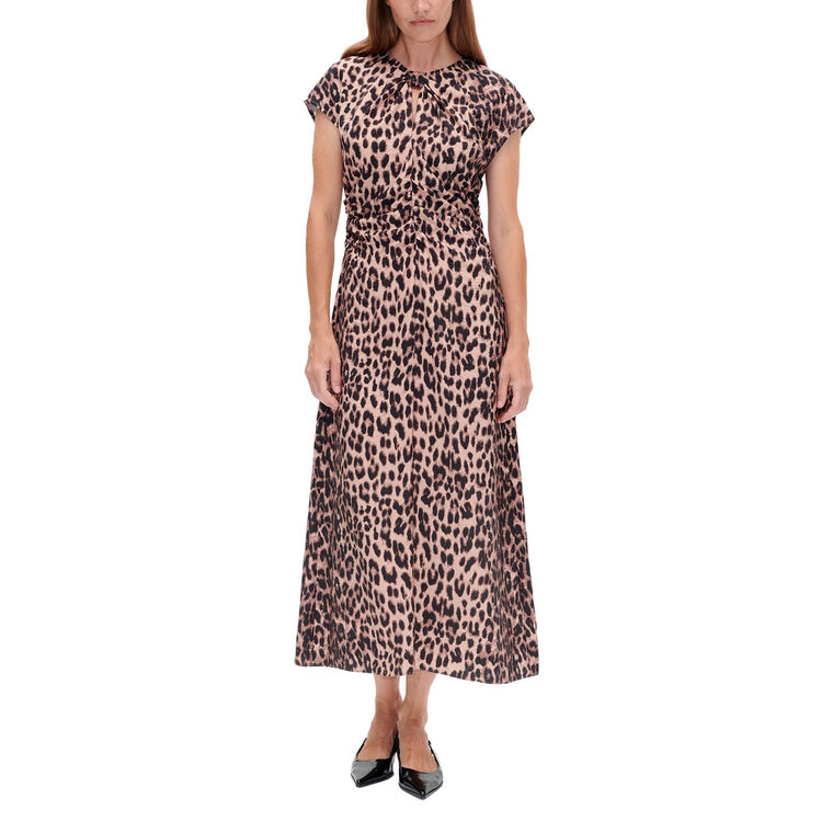 Akeyla Short Sleeve Leopard Midi Dress image number null