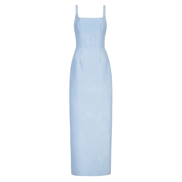 Megara Embossed Cloque Sleeveless Maxi Dress image number null