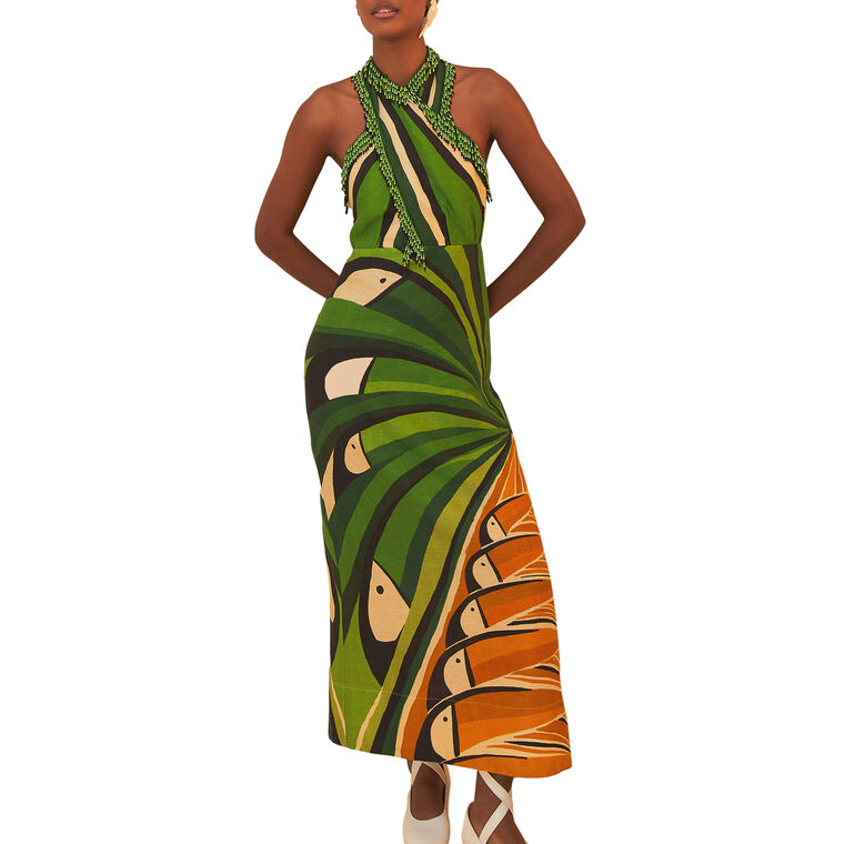 Toucan Tree Sleeveless Maxi Dress image number null