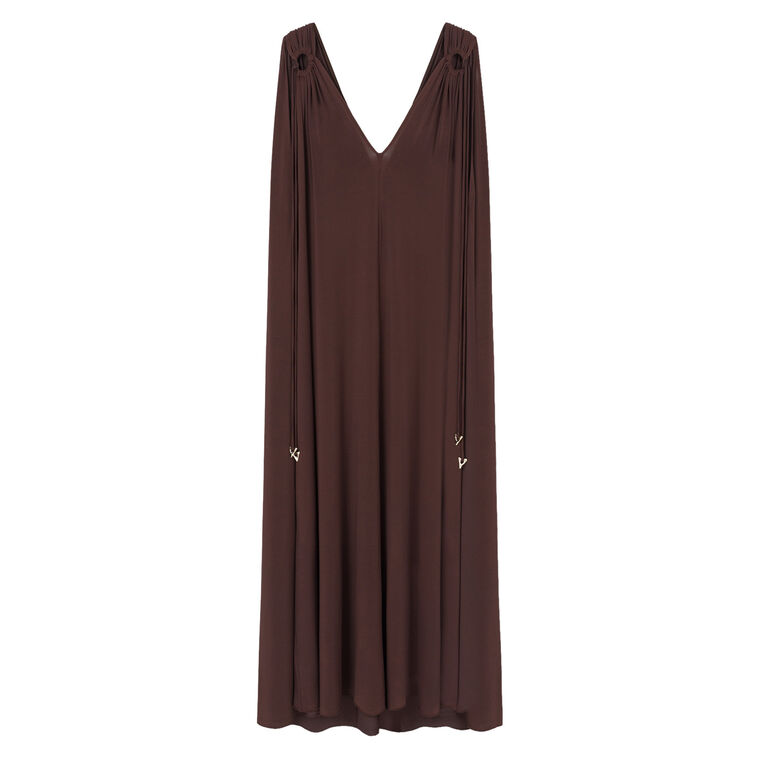 Doris Gathered Jersey Sleeveless Maxi Dress image number null