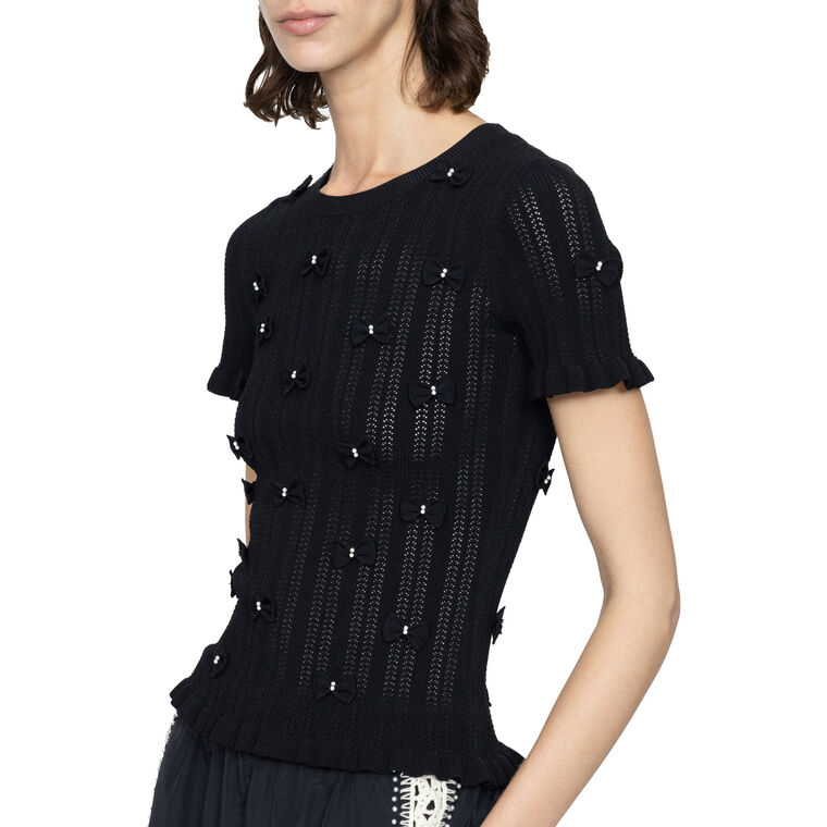 Alberta Pearl Short Sleeve Knit Top image number null