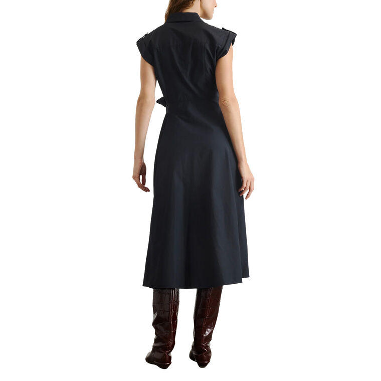 Shivonley Short Sleeve Collared Midi Dress image number null